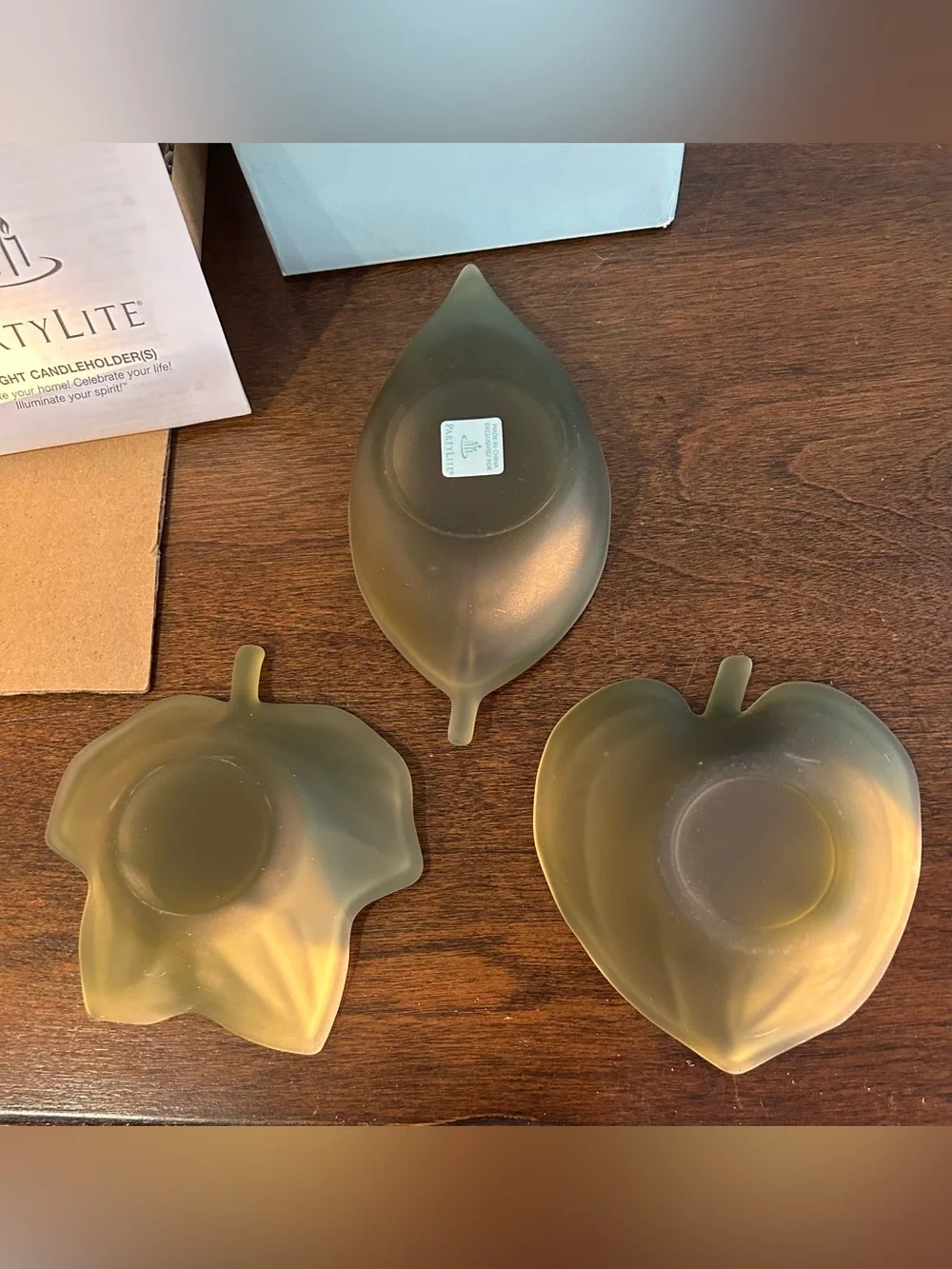 Partylite Nature's Garden Tealight Candle Holder Set of 3 Open In Box Never Used
